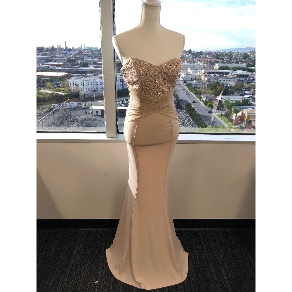 Light Pink Bandeau Fishtail Maxi Dress